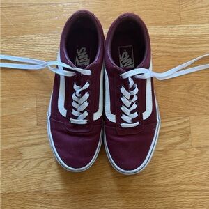 Vans Maroon Sneakers with White Details